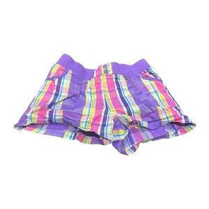 SO Womens Plaid Cargo Shorts Purple and Pink